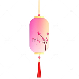 桃花灯笼七夕元素