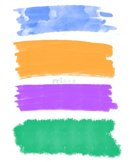 彩色百搭水彩笔触笔刷