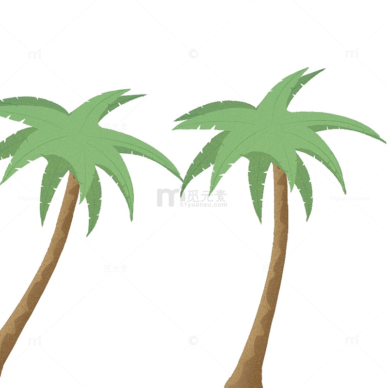 夏季椰子树植物绿植绿叶海边沙滩度假元素