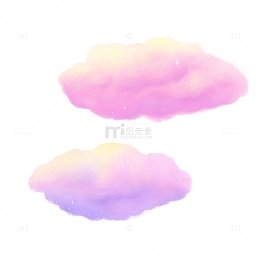 甜蜜梦幻云朵七夕元素