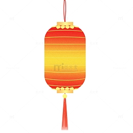 红色灯笼七夕节日元素
