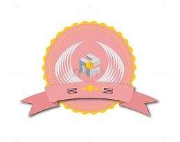 中秋月饼形状徽章标签万字符号logo