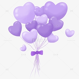 紫色浪漫七夕情人节小气球