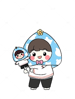 闽南文化布袋戏惠安女非遗文化手绘图可爱