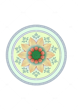 国潮 盘子 青花瓷 手绘装饰元素