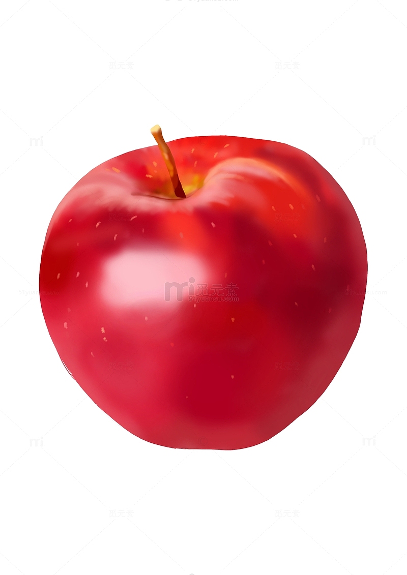 红色苹果仿真水果手绘图