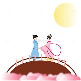 七夕牛郎织女相约桥头中