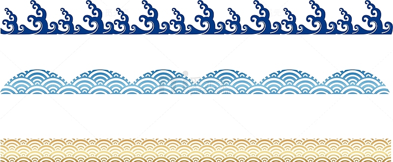 中国传统浪花国潮波浪元素图案