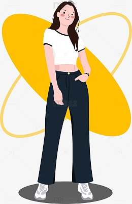 psdpngpng蓝色小清新穿长裙戴帽子.psdpngpng可爱女孩女生人物拿书本.