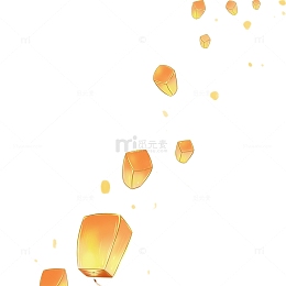 七夕孔明灯星星点点免扣元素