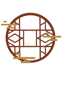 棕色中国风国潮风窗户插画