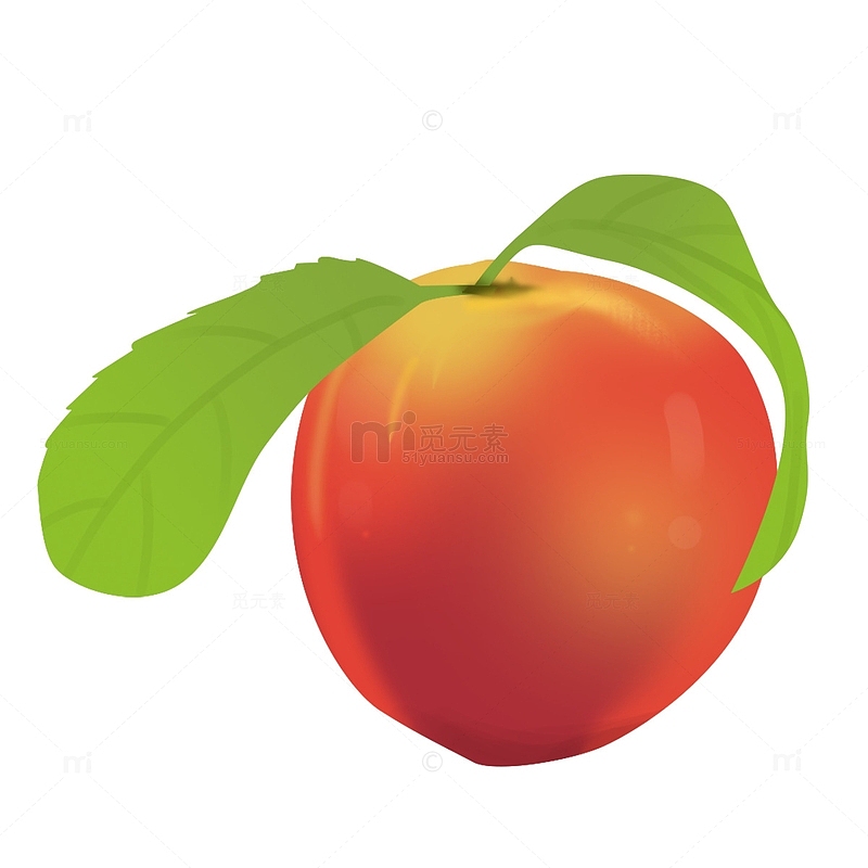 夏日水果红色桃子卡通手绘