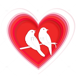 七夕爱心丘比特小鸟