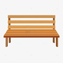 手绘公园长椅插画元素