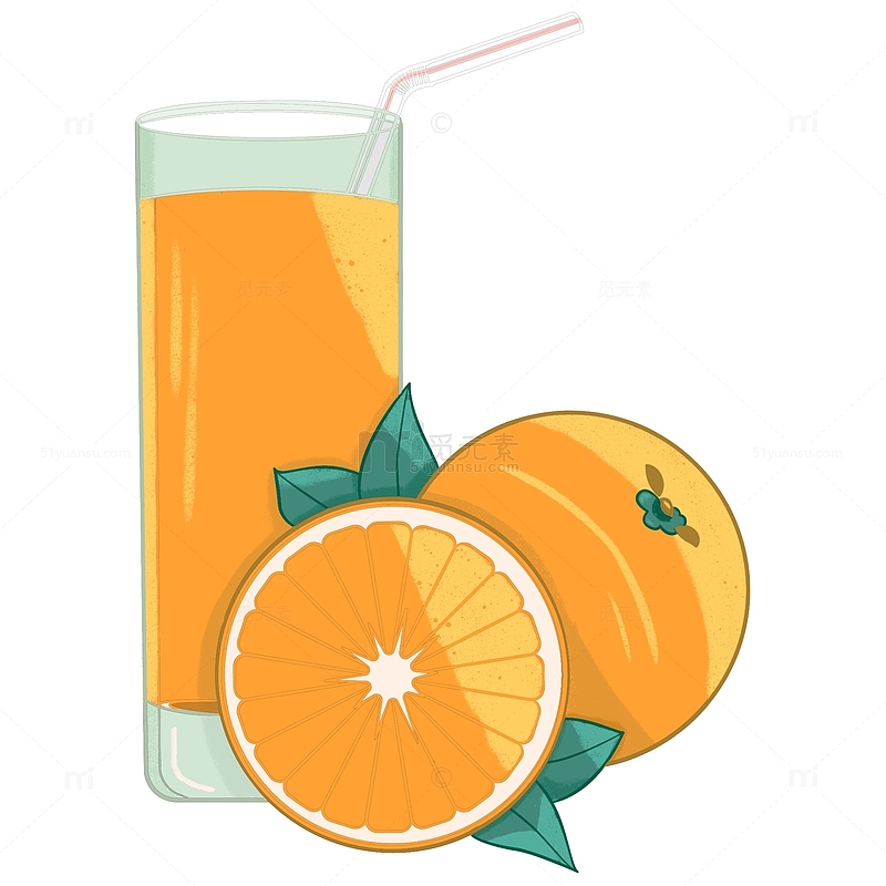 黄色橘子橘子汁大暑小暑夏日