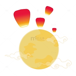 七夕渐变月亮孔明灯