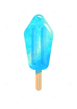 小暑大暑凉爽冰棒手绘插画元素