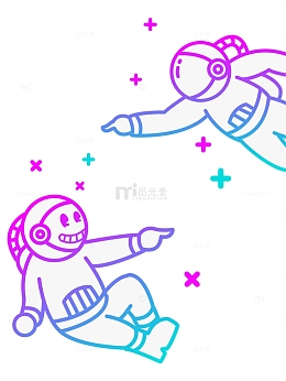 时尚赛博朋克潮流元宇宙卡通手绘人物元素