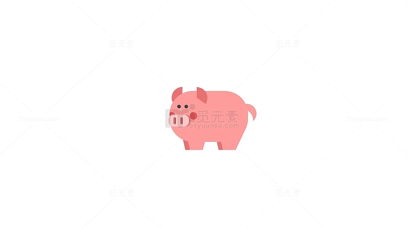 粉色2.5d立体小猪动物插画元素