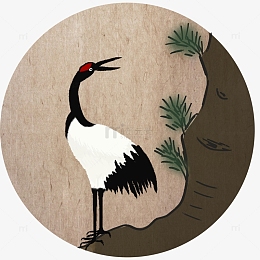 松鹤延年psdpngpng国潮灯笼仙鹤山水背景psdpngpng国潮红包锦鲤元素