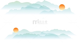 古风山水复古水墨画