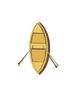 手绘小船木船夏天大暑处暑元素