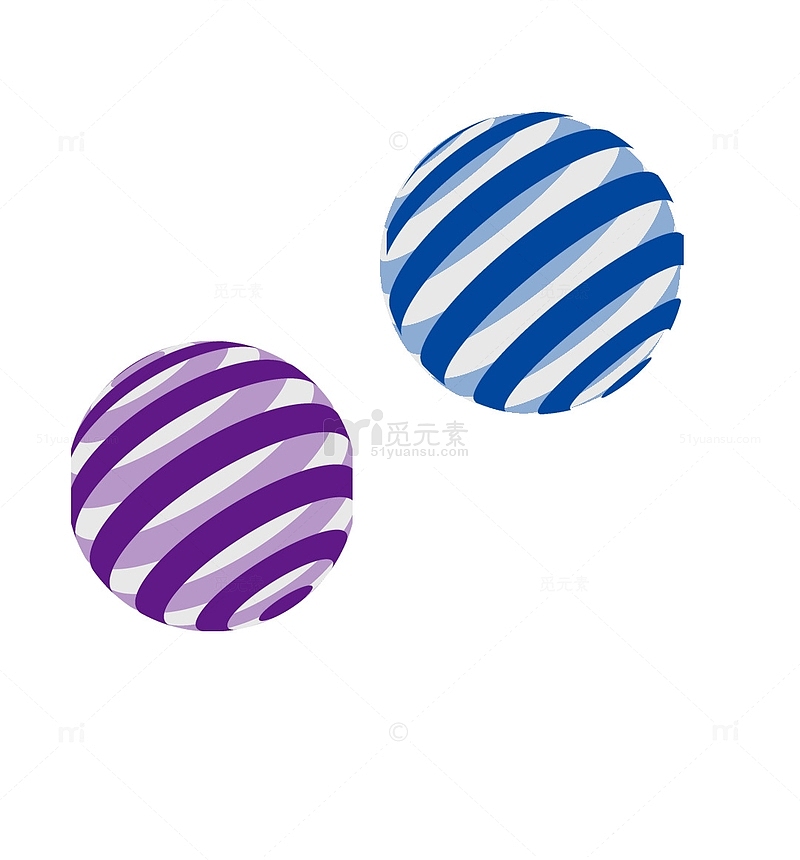 3D立体球体卡通圆球装饰元素
