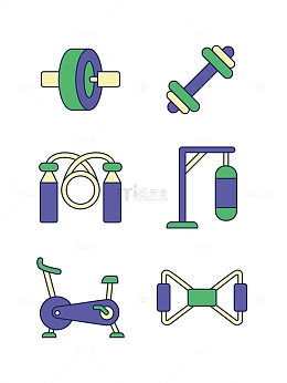 线性描边风运动健身矢量图标