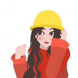 黄色帽子红色毛衣温柔可爱小女孩