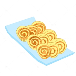 美味的蛋糕卷插画美食节元素