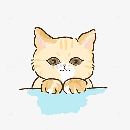 可爱卡哇伊小清新橘猫大眼睛小猫咪手绘元素