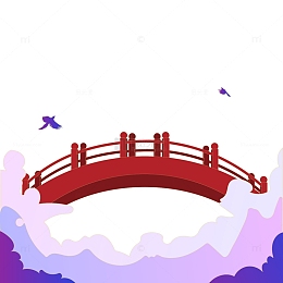 矢量七夕情人节浪漫鹊桥