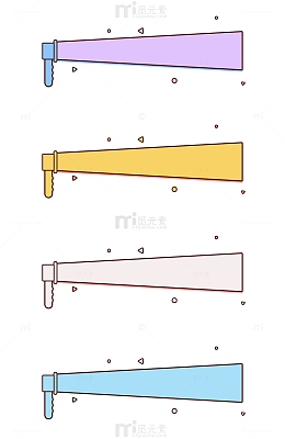 彩色卡通描边扁平风喇叭文字框