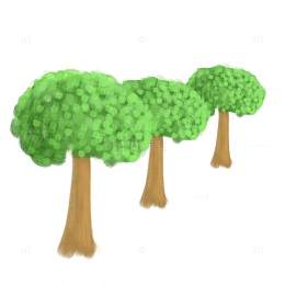 手绘树绿植树荫PSD