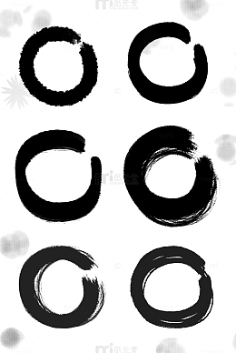 中国风手绘水墨风圆形边框