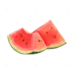 手绘夏天大暑水彩风西瓜