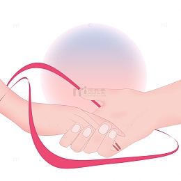 唯美浪漫七夕节手绘牵手情人节节日元素图