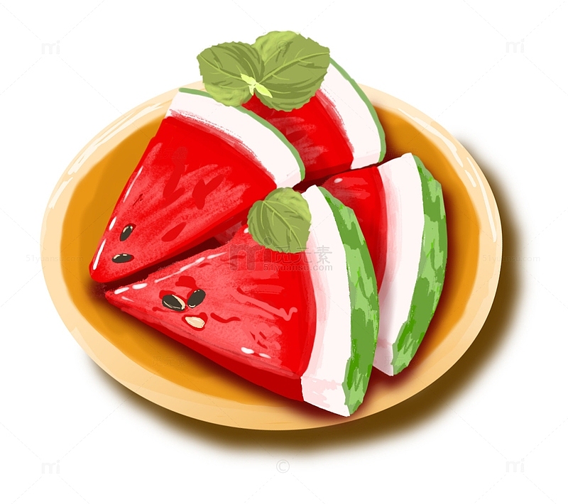 夏天清凉西瓜水果盘