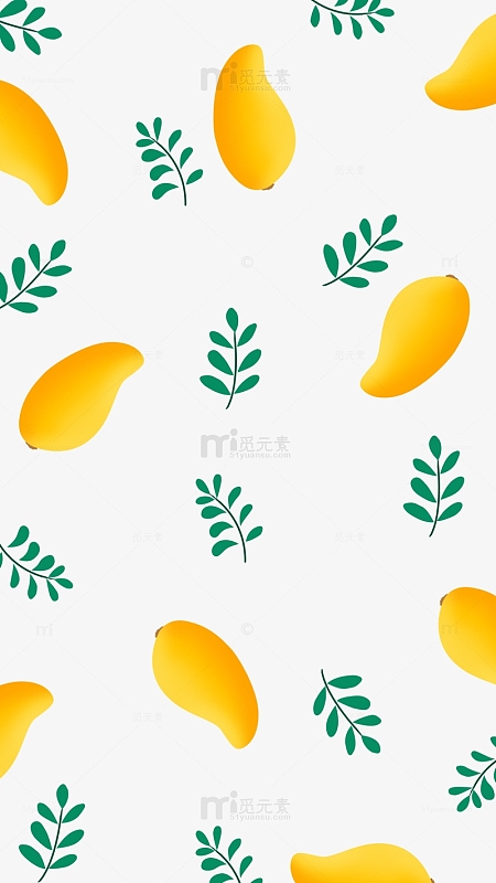 蓝色夏日清凉小清新芒果水果