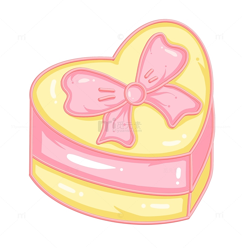 粉红色七夕情人节生日礼物礼品盒手绘素材