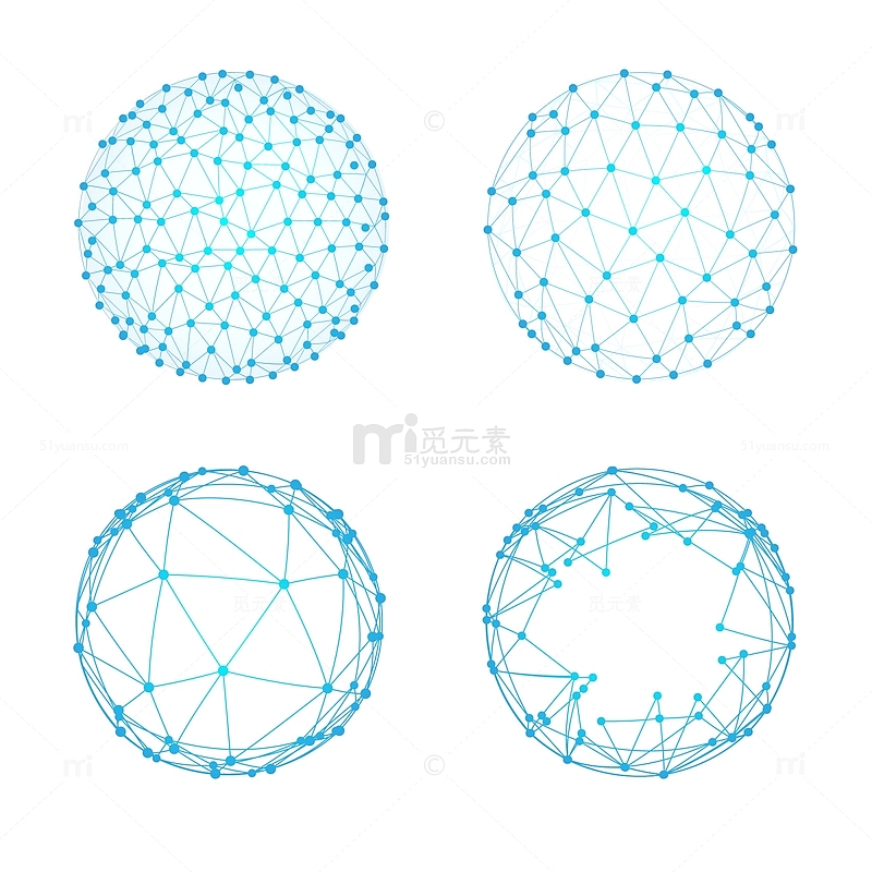 蓝色渐变科技感网络立体球背景素材