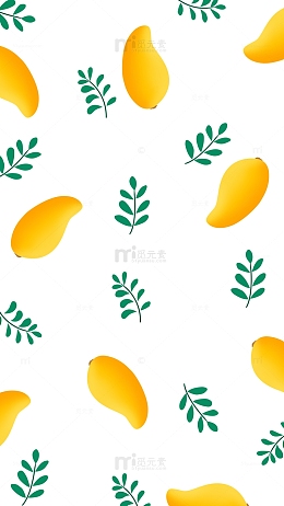 蓝色夏日清凉小清新芒果水果