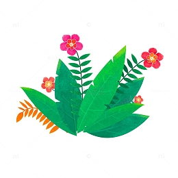 手绘花草装饰图案