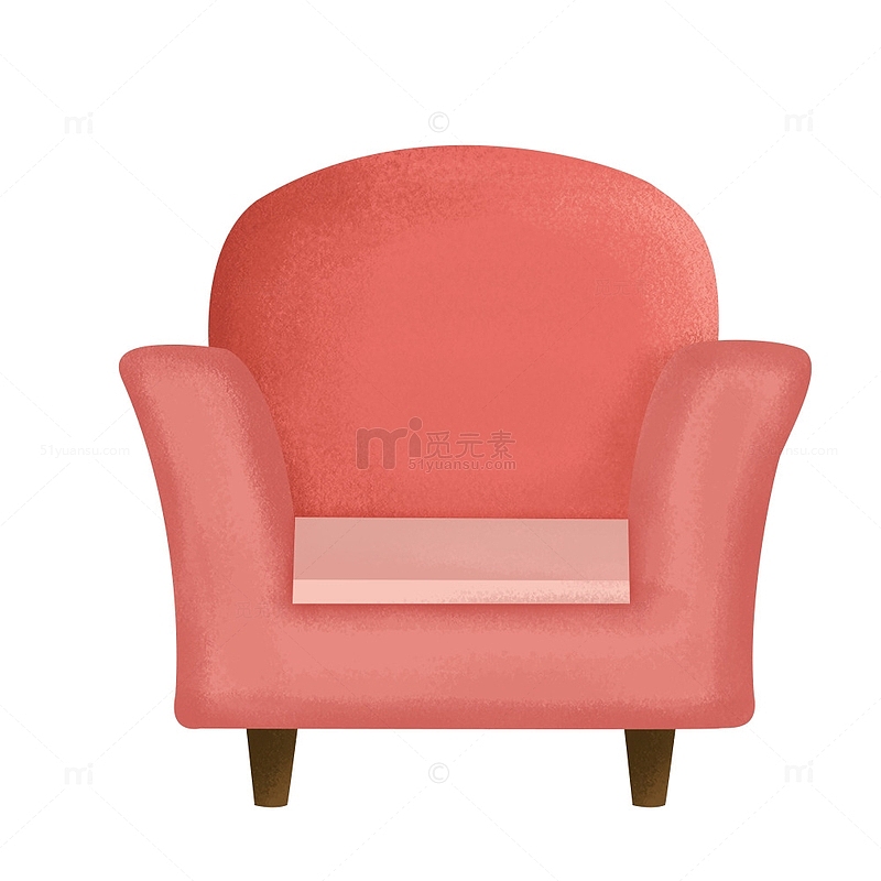 粉色沙发座椅子单人卡通手绘
