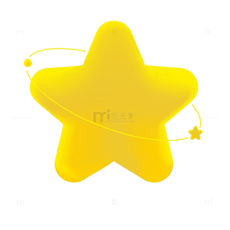 可爱黄色闪耀星星装饰元素