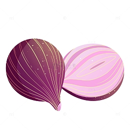 国潮风紫色圆葱洋葱蔬菜绿色果蔬