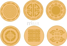 中秋月饼形状创意图案