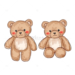 卡通可爱小熊 手绘小熊全身 装饰元素