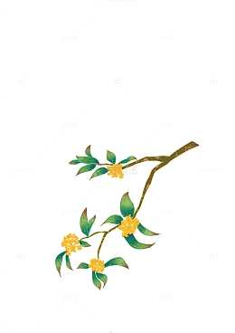 国潮风中秋元素桂花手绘秋