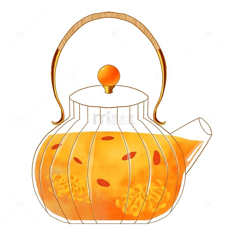 秋季玻璃茶壶菊花茶